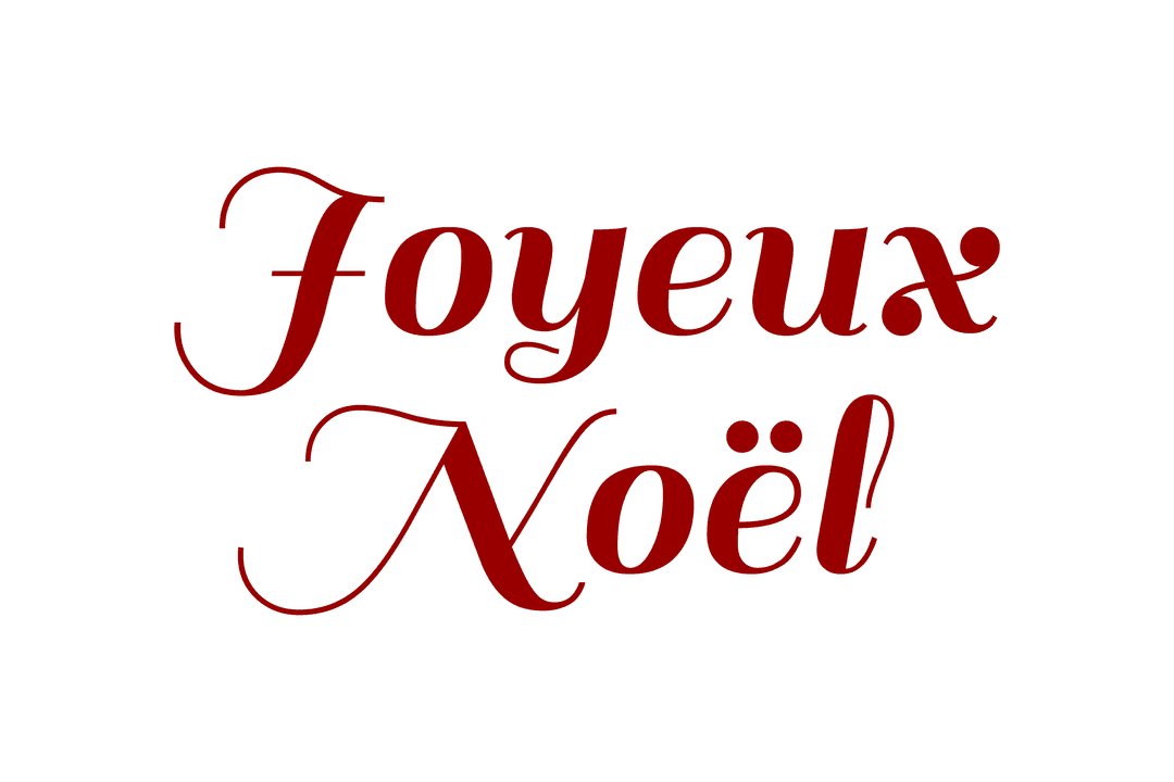 Red Joyeux Noël Text with Transparent Background