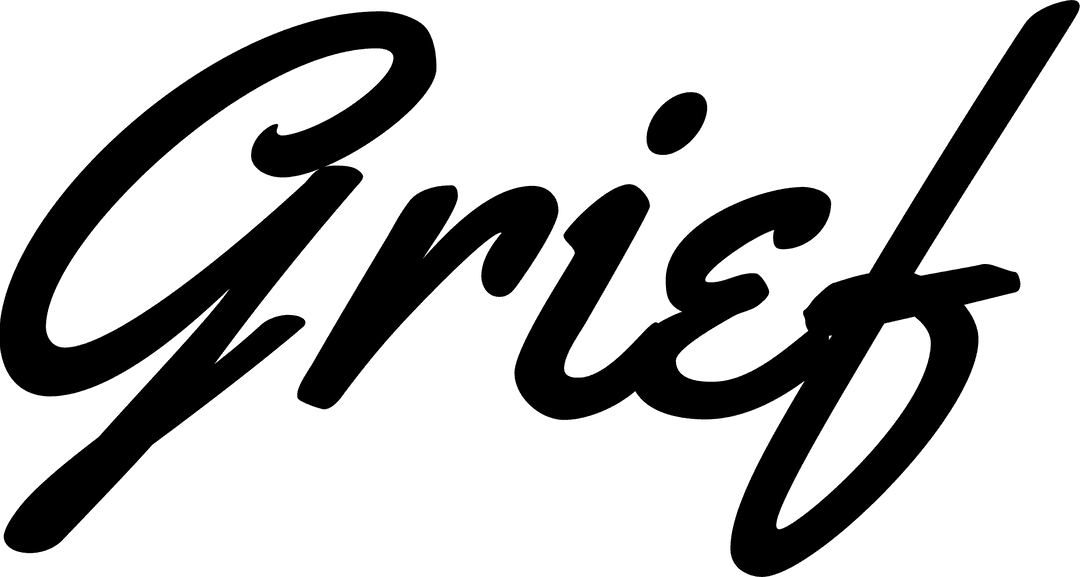 Grief Text on Transparent Background Vector Illustration