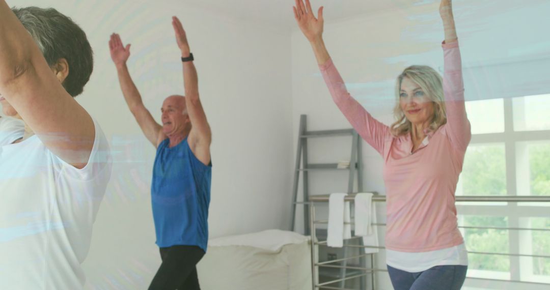 Seniors Engaged in Energizing Group Exercise Routine