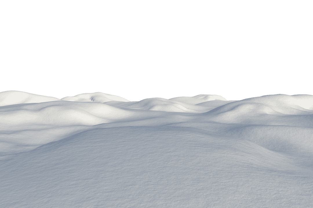 Winter Snowy Landscape on Transparent Background