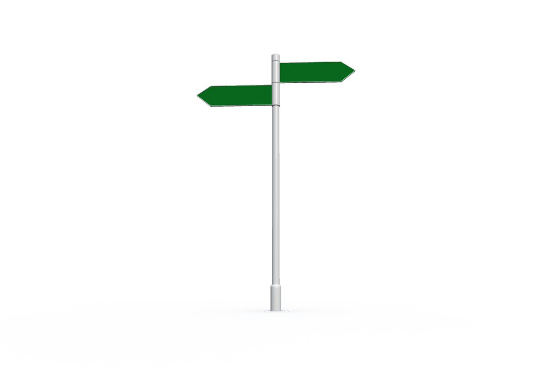 Transparent Road Sign with Copy Space on Blank Background
