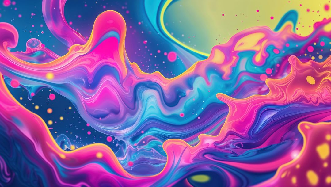 Vibrant Neon Fluid Dynamics in Motion