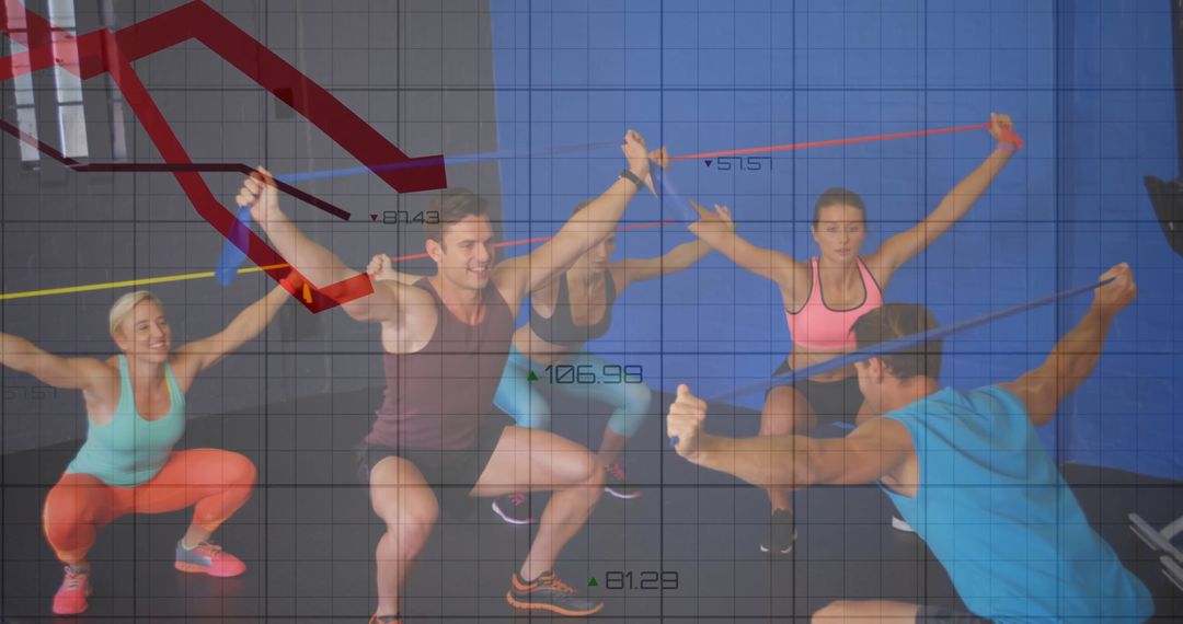 Group Exercise Training with Resistance Bands in Fitness Studio