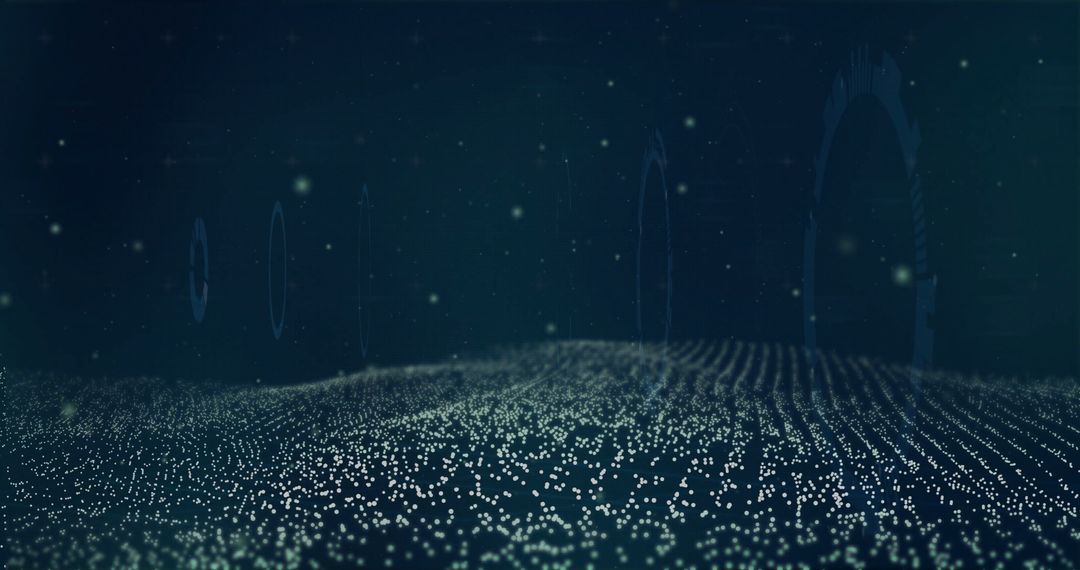 Dynamic Matrix of Glowing Dots in Futuristic Motion