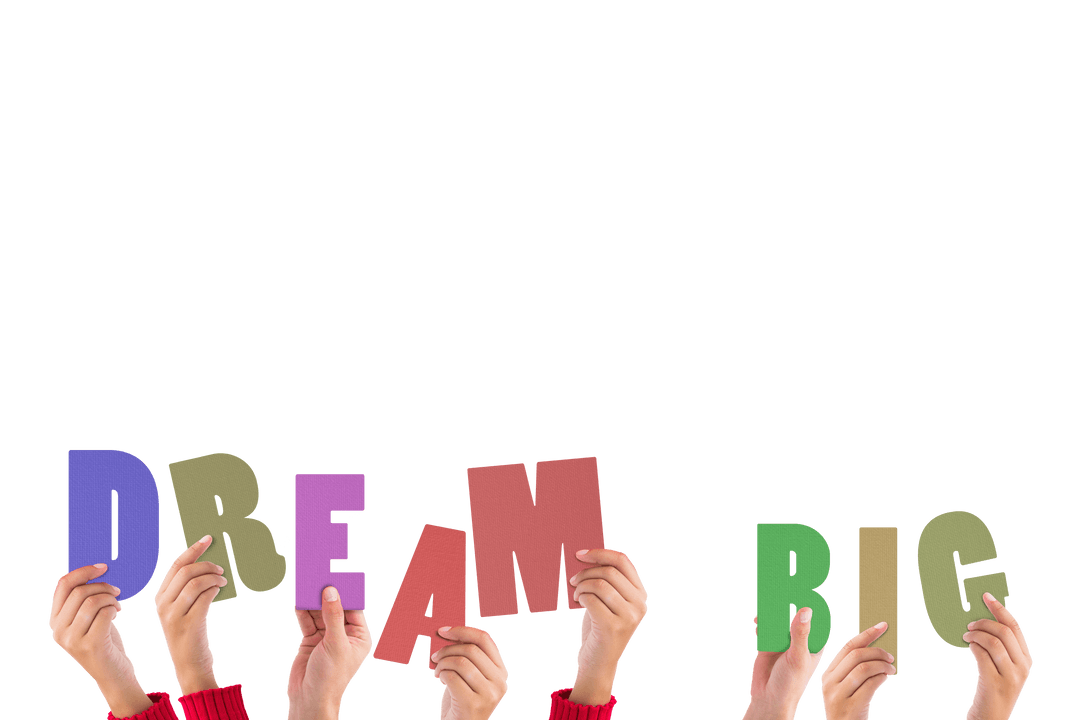 Transparent Dreams: Hands Holding Text Messaging Motivation