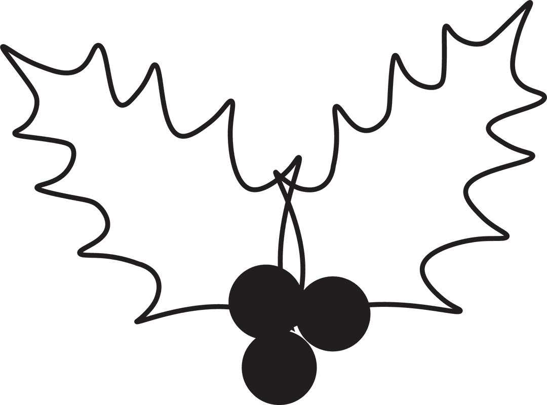 Simple Transparent Holilly Illustration for Festive Design
