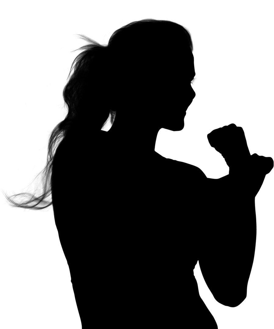 Transparent Silhouette of Female Athlete in Dynamic Pose