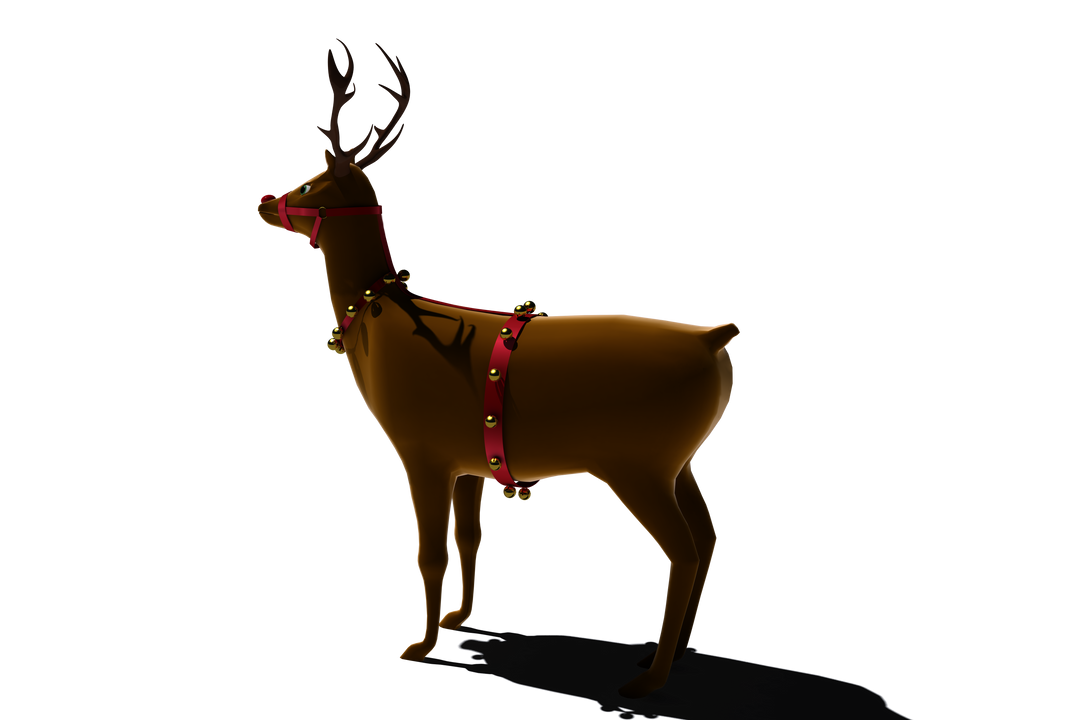 Transparent Reindeer with Bells in Festive Harness - Download Free Stock Images Pikwizard.com