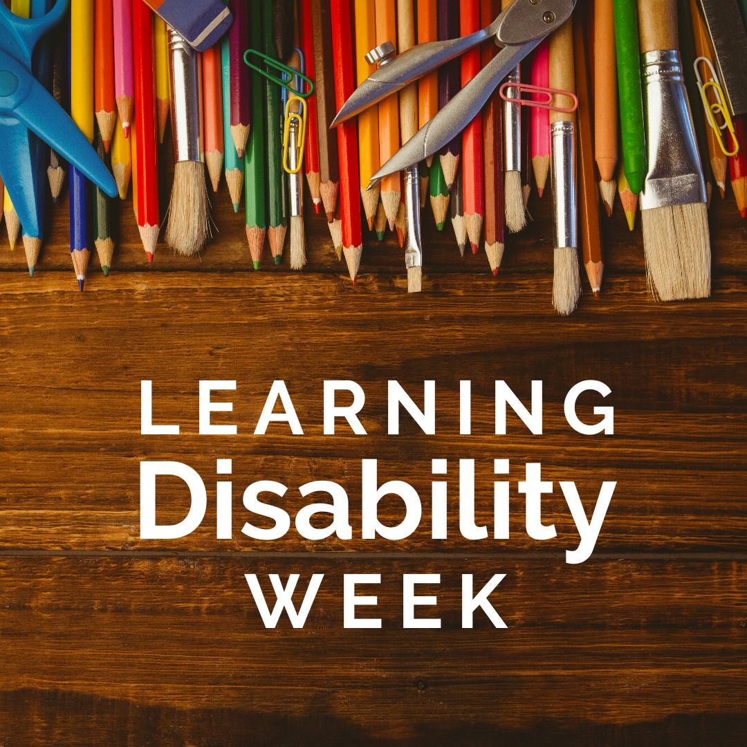 Learning Disability Week Text with School Supplies on Wooden Background - Download Free Stock Templates Pikwizard.com