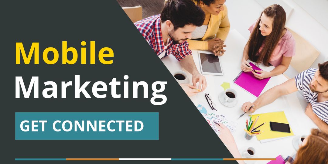 Collaborative Team Working on Mobile Marketing Strategies