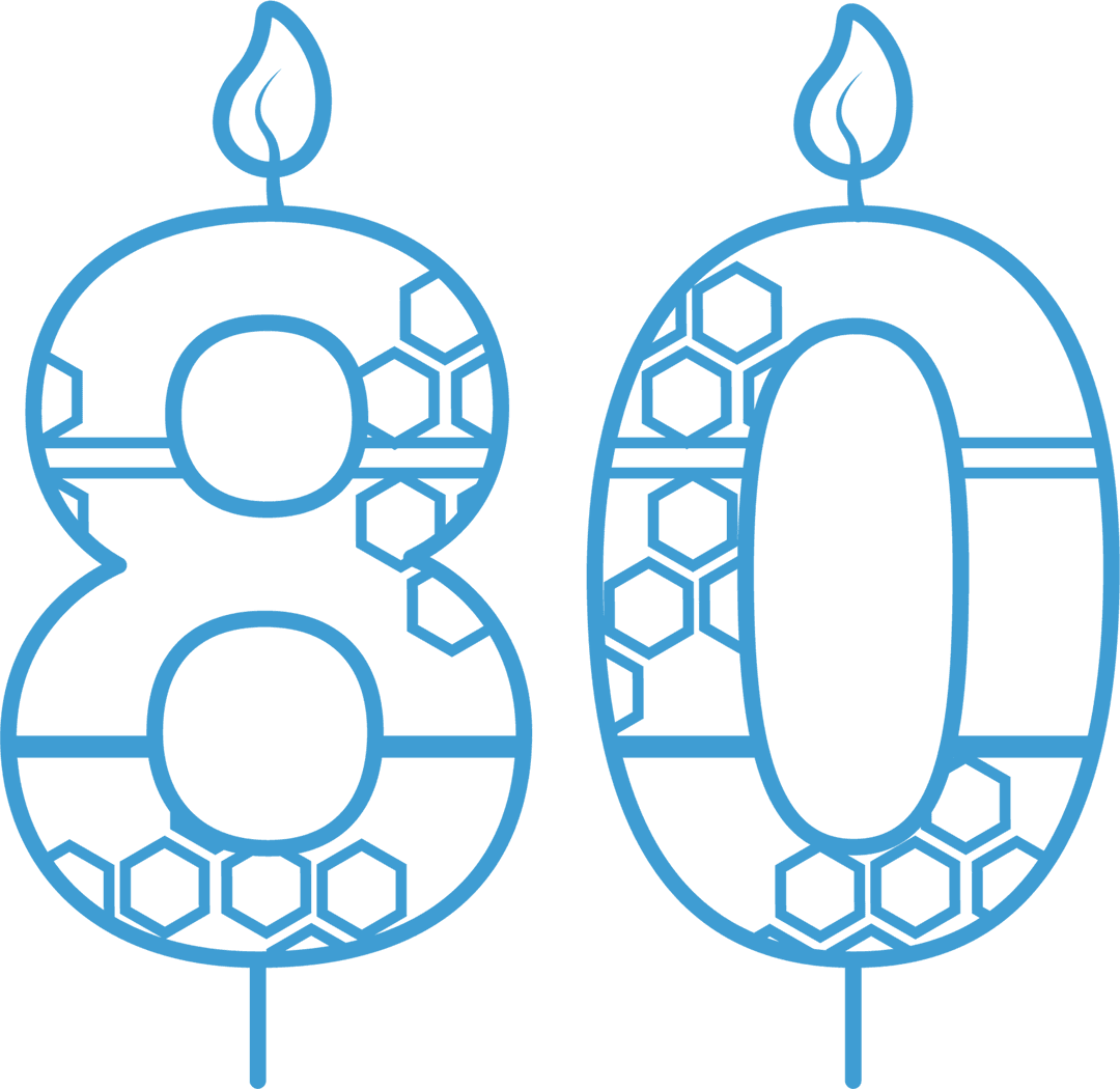 Blue 80th Birthday Candle Transparent Vector