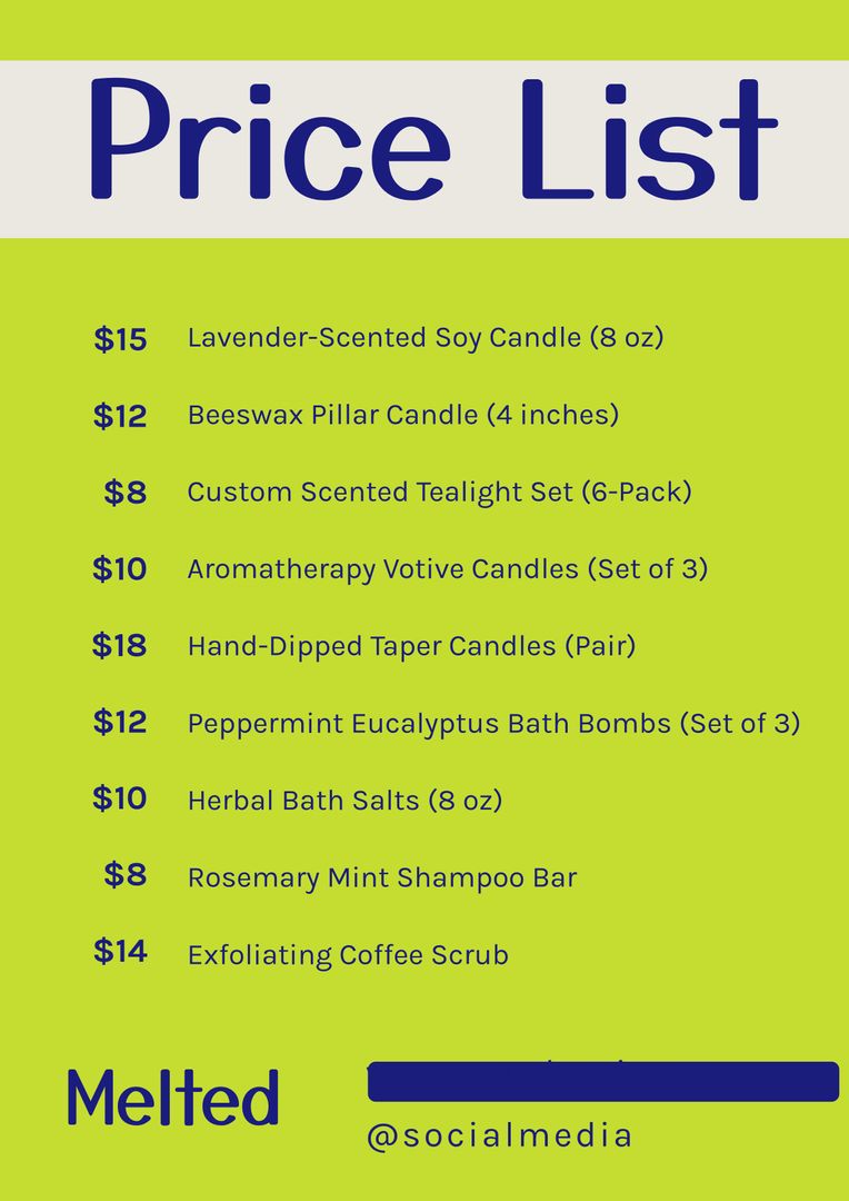 Vibrant Blue Price List with Dripping Effect for Deals Showcase - Download Free Stock Templates Pikwizard.com