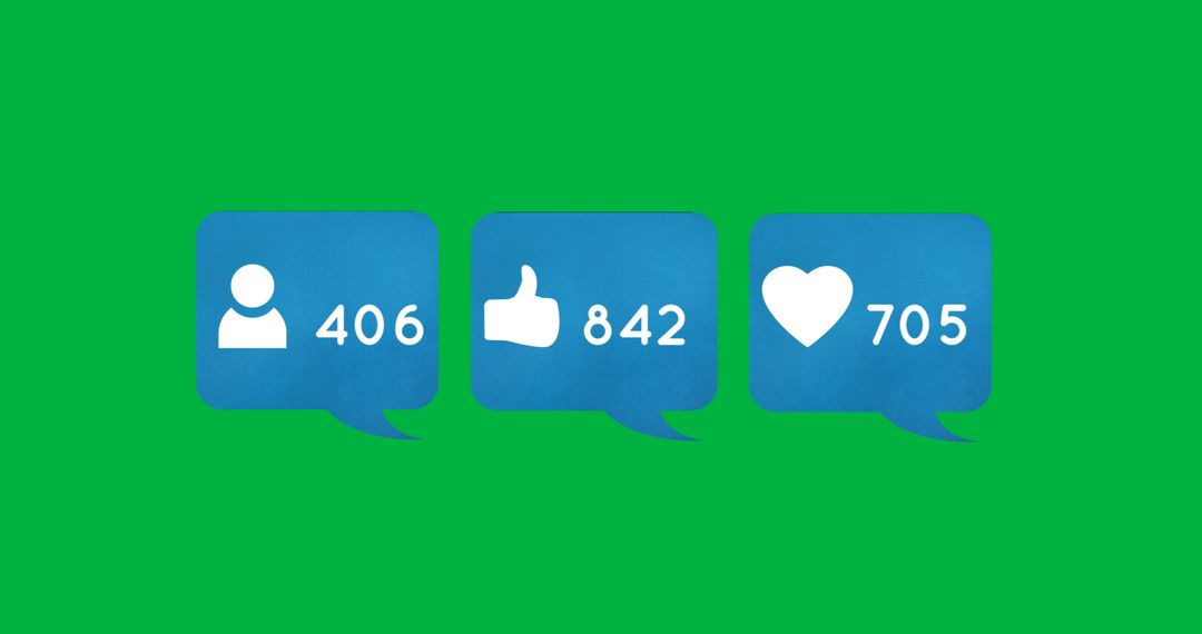 Social Media Notification Elements on Vibrant Green Background