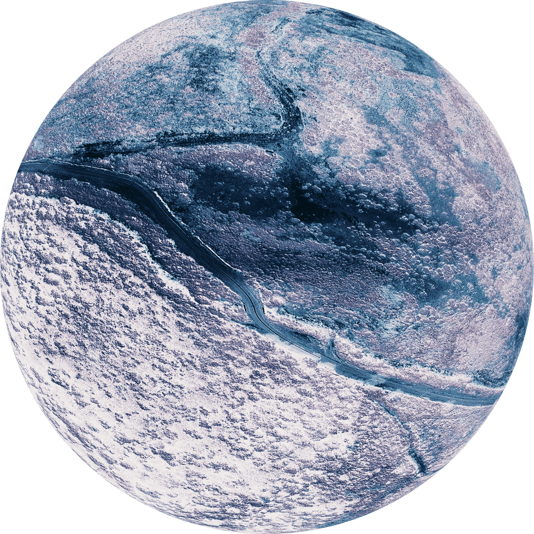Digital Illustration of Mysterious Blue Planet on Transparent Background