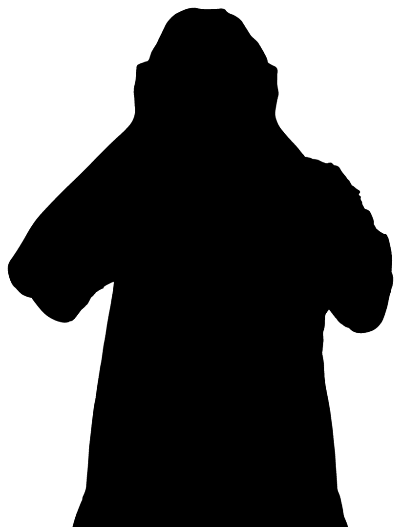 Silhouette of Man Running in Transparent Illustration