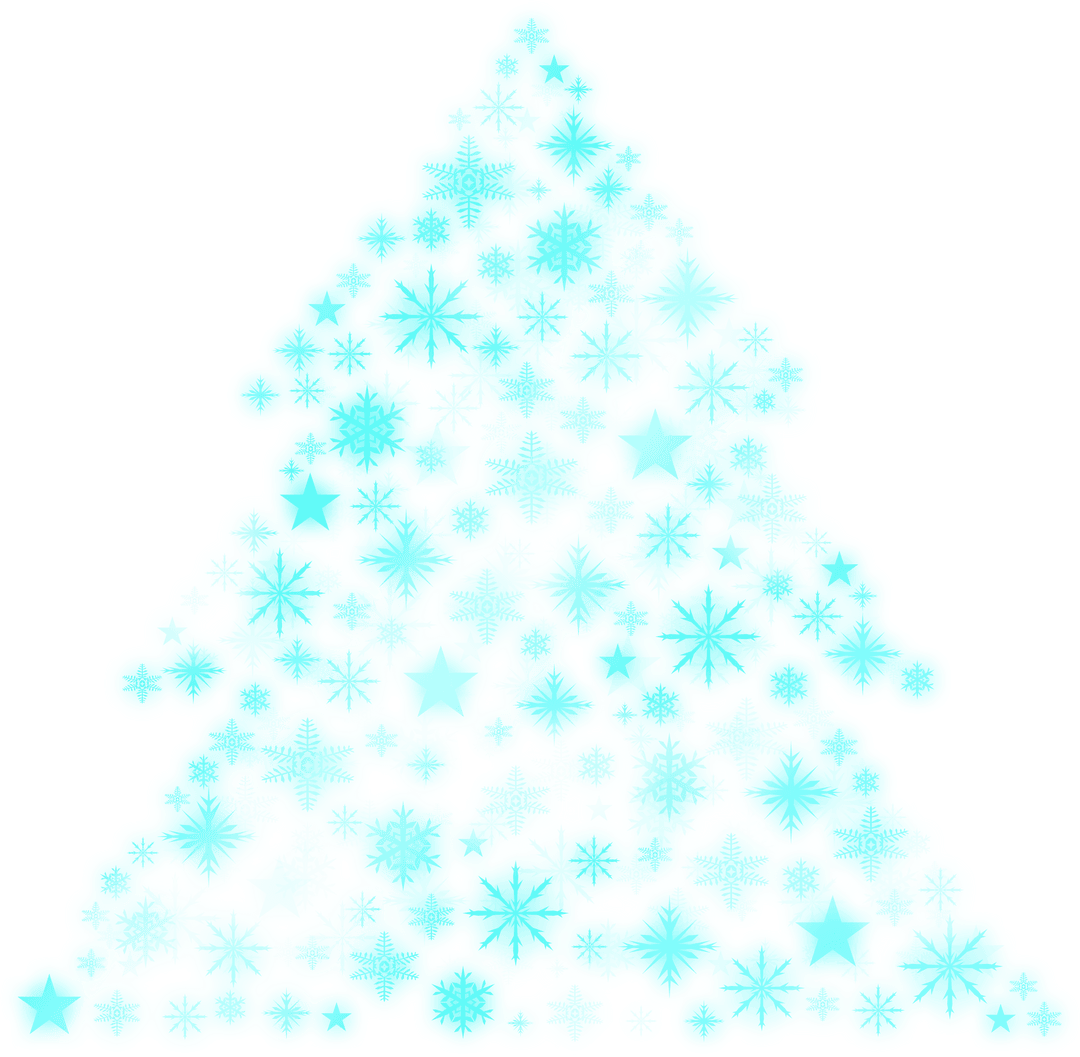 Abstract Transparent Christmas Tree in Pastel Blue Hues