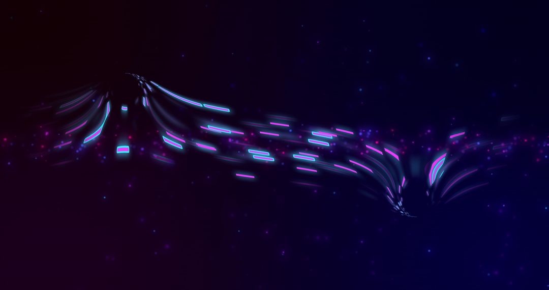 Glowing Light Trails Representing Digital Data Transfer