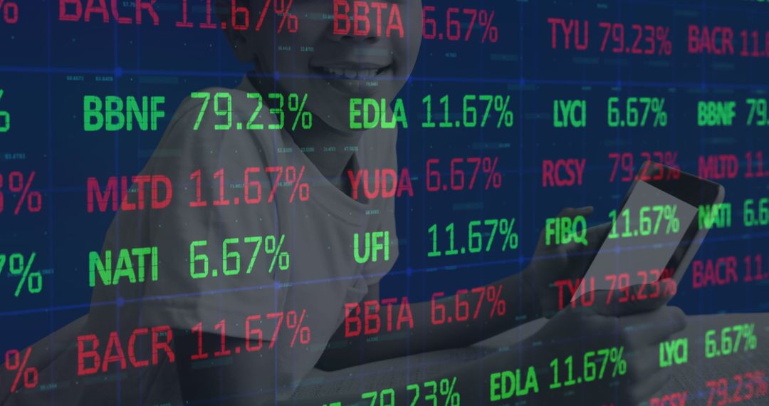 Modern Youth Exploring Stock Market with Digital Tablet