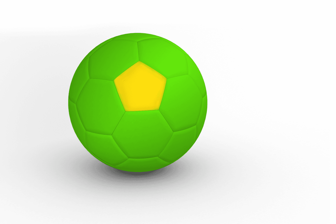 Transparent Bright Green and Yellow Football on Field