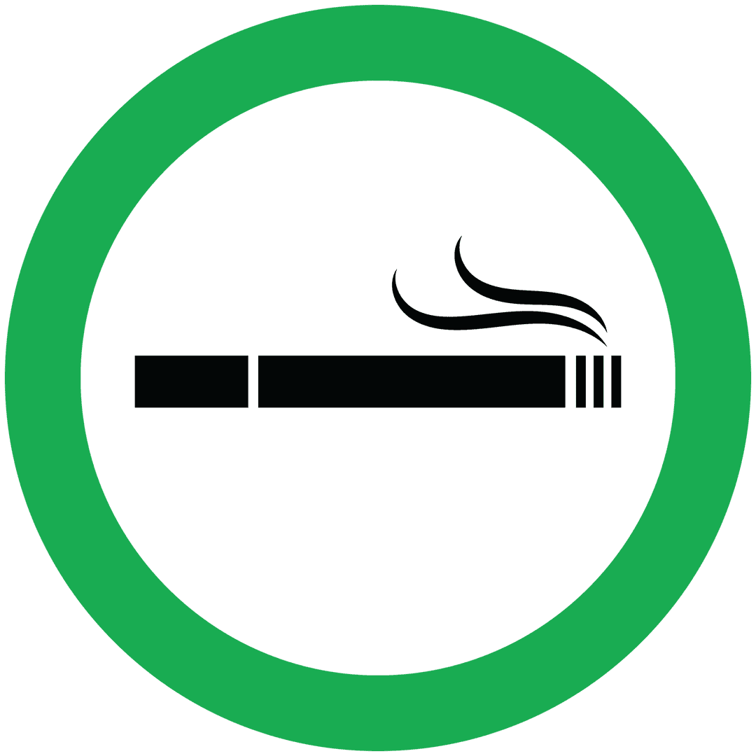Green Circle Design with Cigarette on Transparent Background