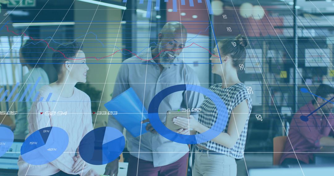 Diverse Team Analyzing Data and Strategic Business Growth