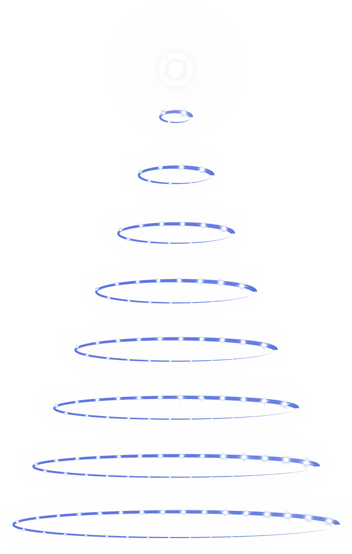 Transparent Digital Christmas Tree with Spirals Illustration