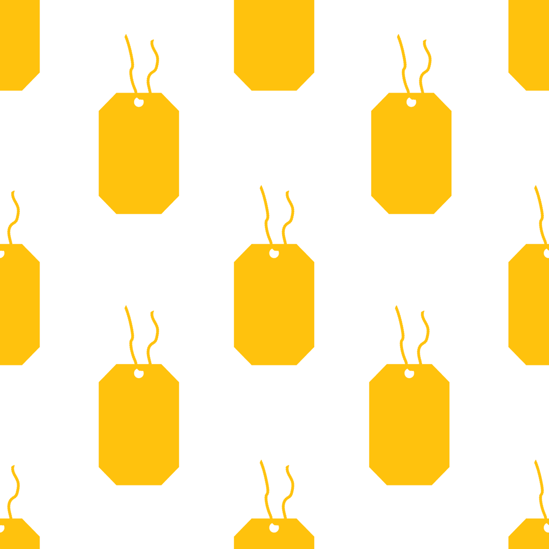 Yellow Label Pattern on Transparent Background for Shopping Design