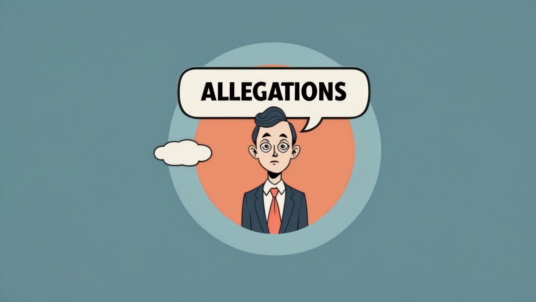 Business Figure in Illustration with Allegation Speech Bubble