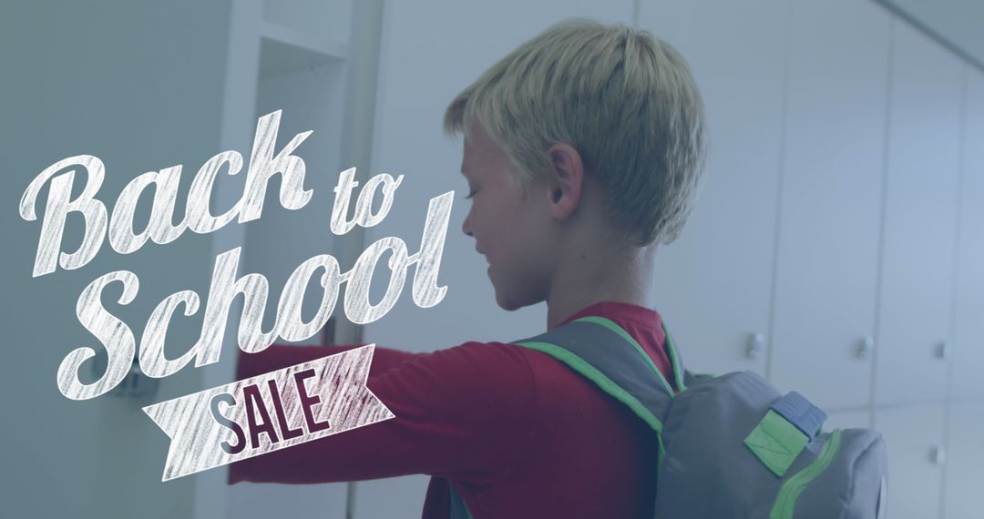 Back to School: Happy Caucasian Schoolboy with Backpack