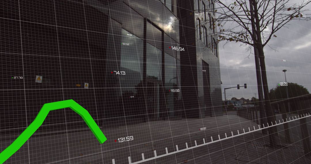 Financial Data Analysis Concept with Modern Building Background