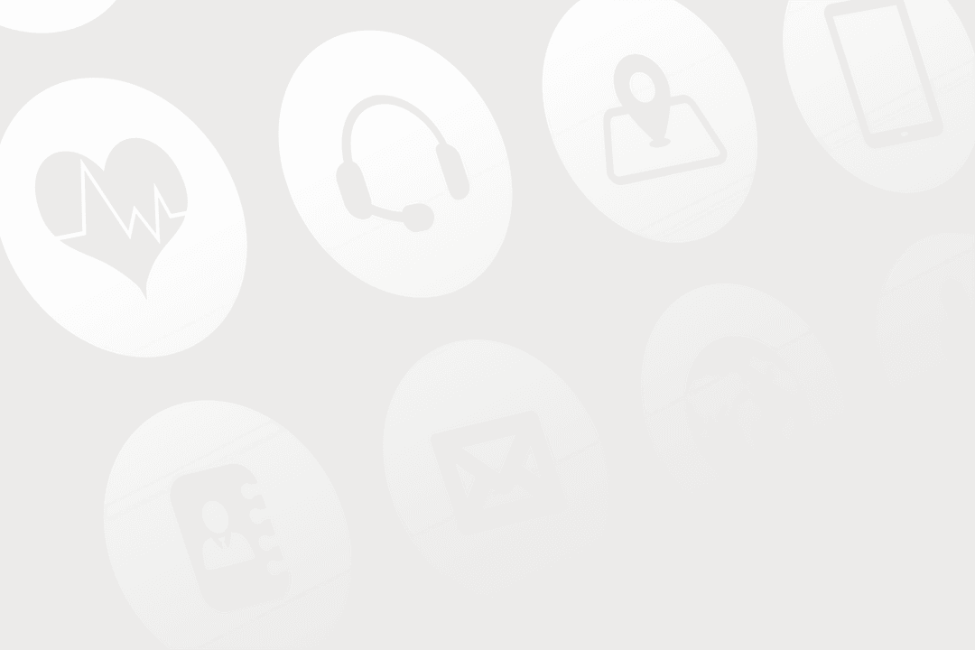 Digital Icons in Circles on Transparent Background