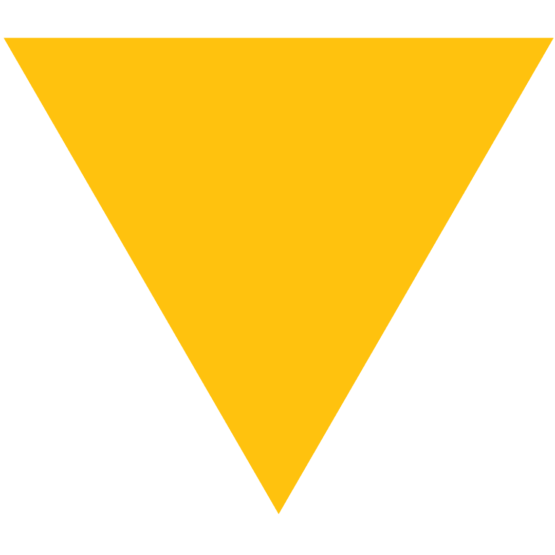 Yellow Triangle with Transparent Background and Copy Space