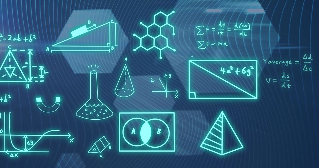 Mathematical and Scientific Formulas on Digital Screen