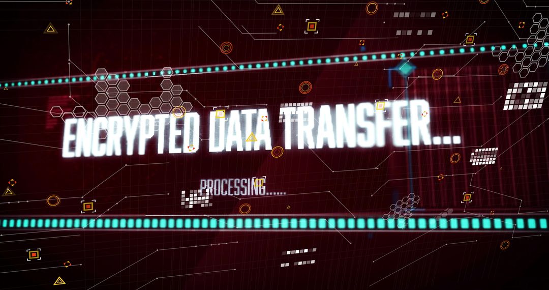 Futuristic Data Transfer Visualization with Geometric Patterns