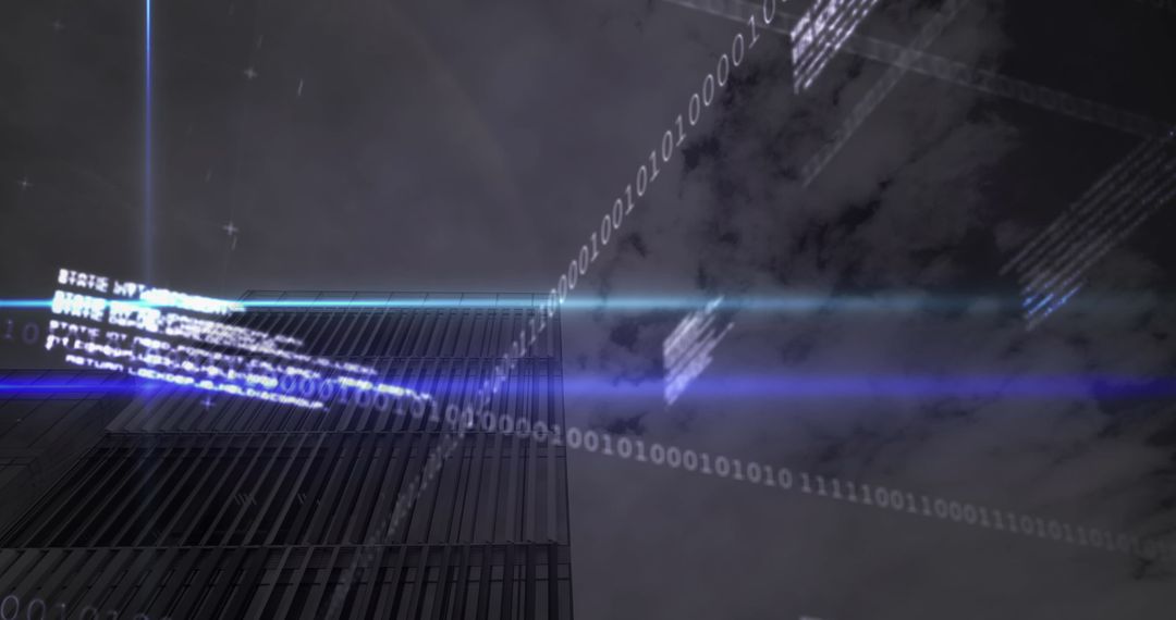 Digital Data Streams over Urban Landscape Cloud Skies