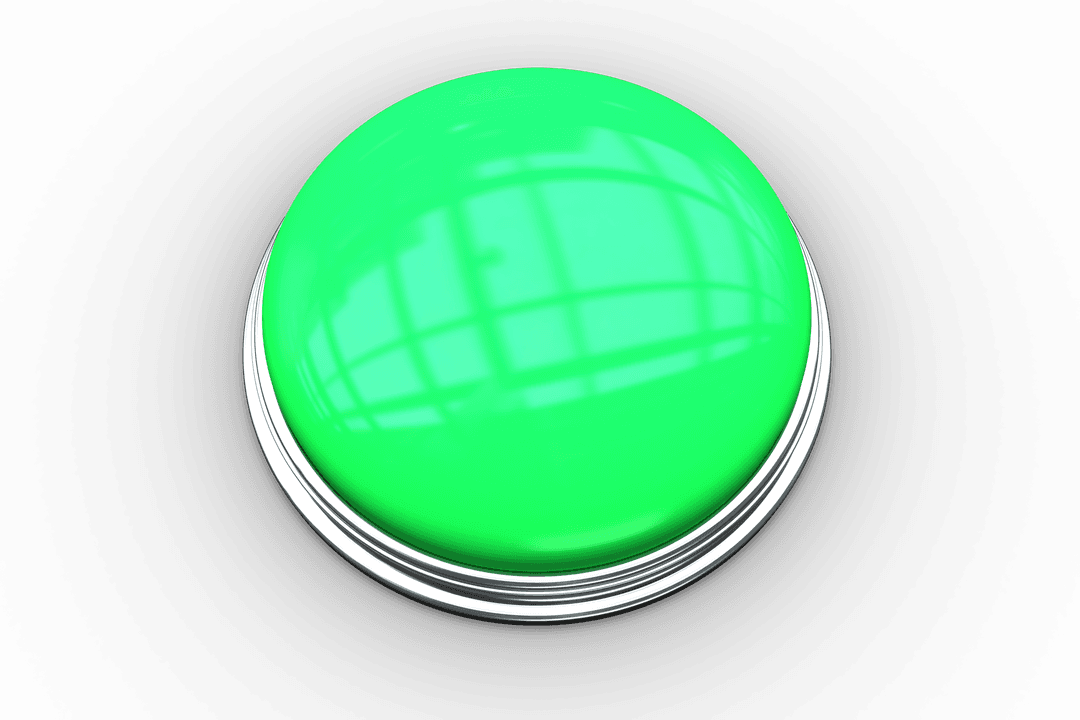 Digital Green Button with Transparent Background
