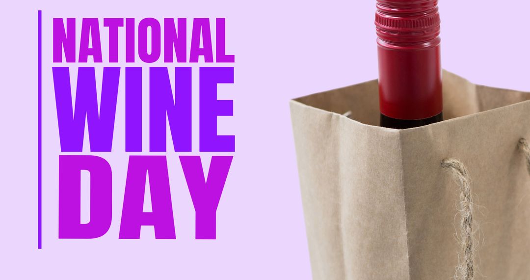 National Wine Day Celebration with Wine Bottle in Kraft Paper Bag