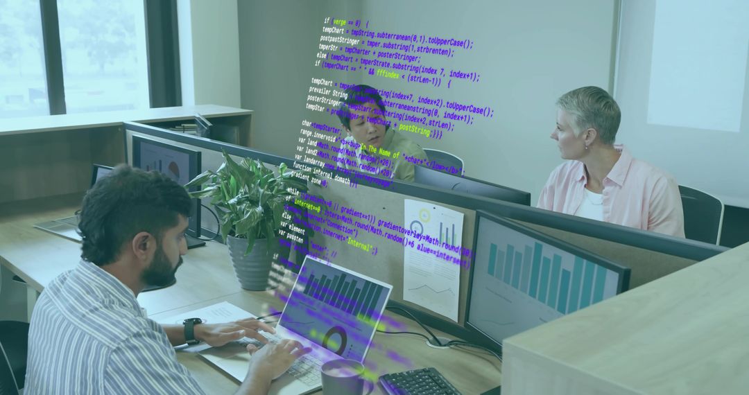Developer Collaborating in Modern Office Environment