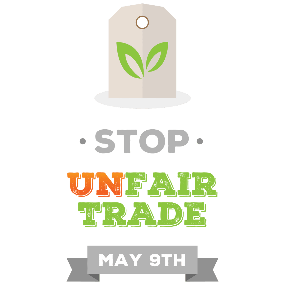 Stop Unfair Trade Digital Illustration on Transparent Background