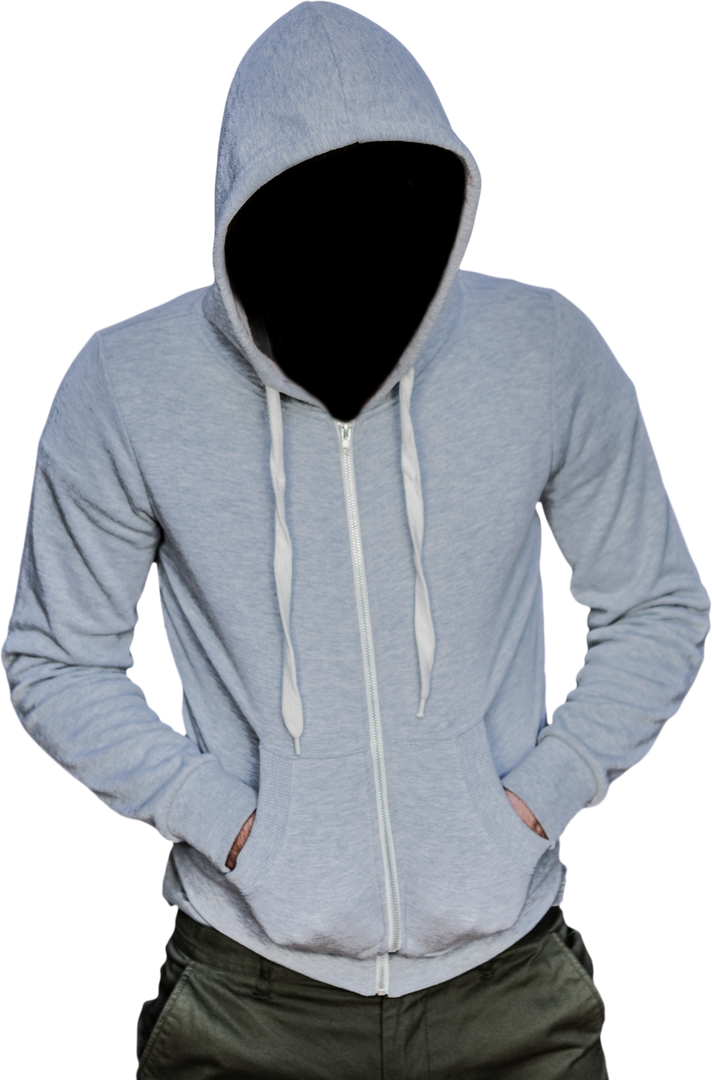 Faceless Person Wearing Gray Hoodie With Hands in Pockets on Transparent Background - Download Free Stock Images Pikwizard.com