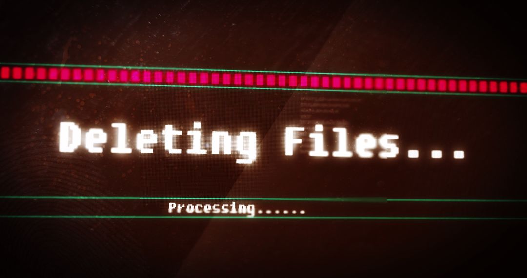 Digital File Deletion Process on Computer Screen Background