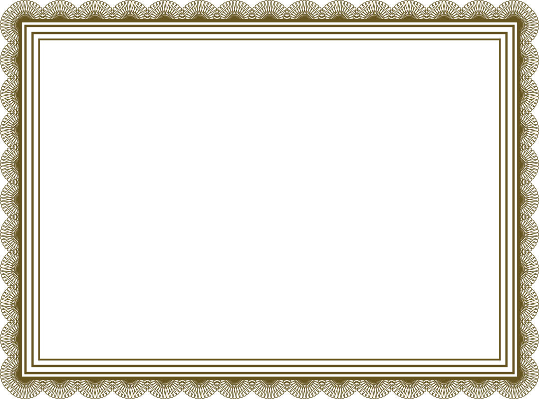 Decorative Gold Frame with Transparent Background for Presentations