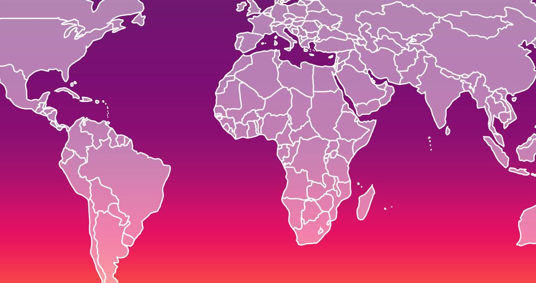 Abstract World Map Over Gradient Background Illustrating Geographic Concepts