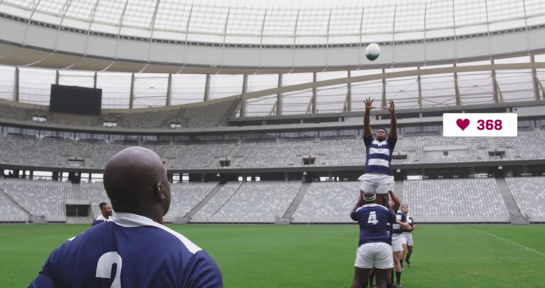 Dynamic Rugby Action with Data Overlay