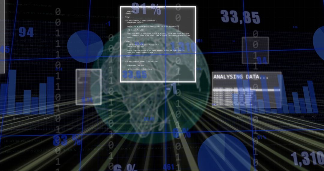 Futuristic Digital Globe in Data Processing Environment