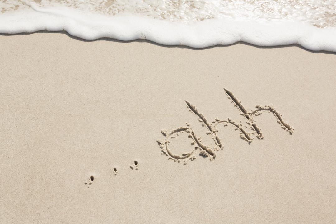Ahh written on sand - Free Images, Stock Photos and Pictures on Pikwizard.com