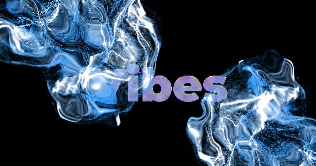 Glowing Waves with 'Vibes' Text Overlaid