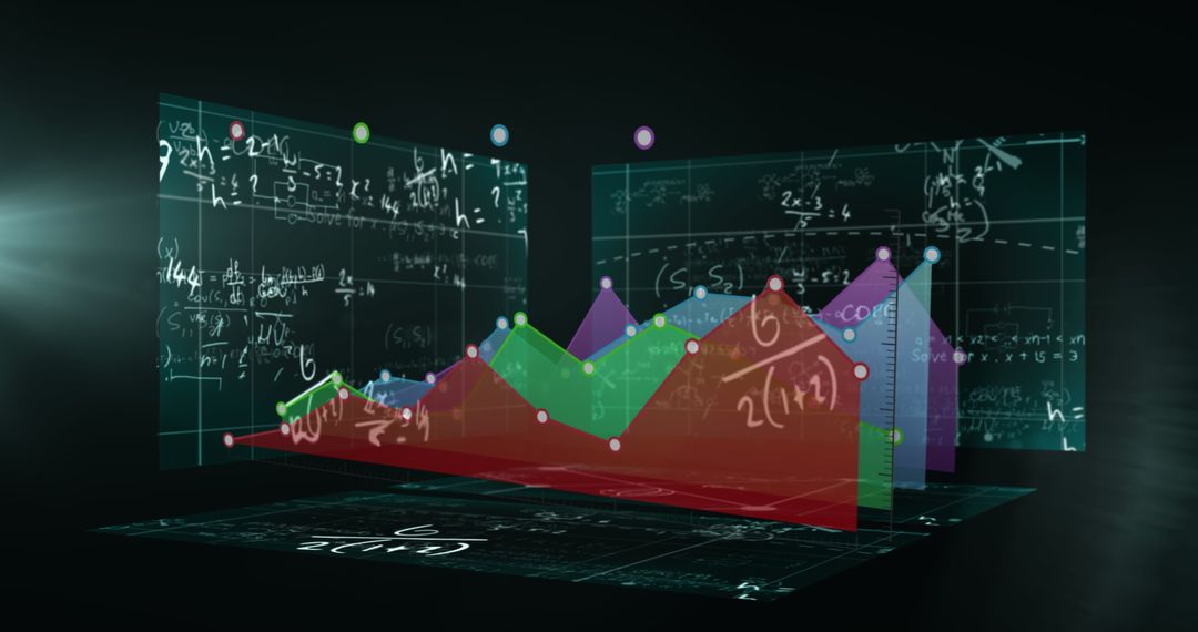 Futuristic Data Visualization with Mathematical Equations