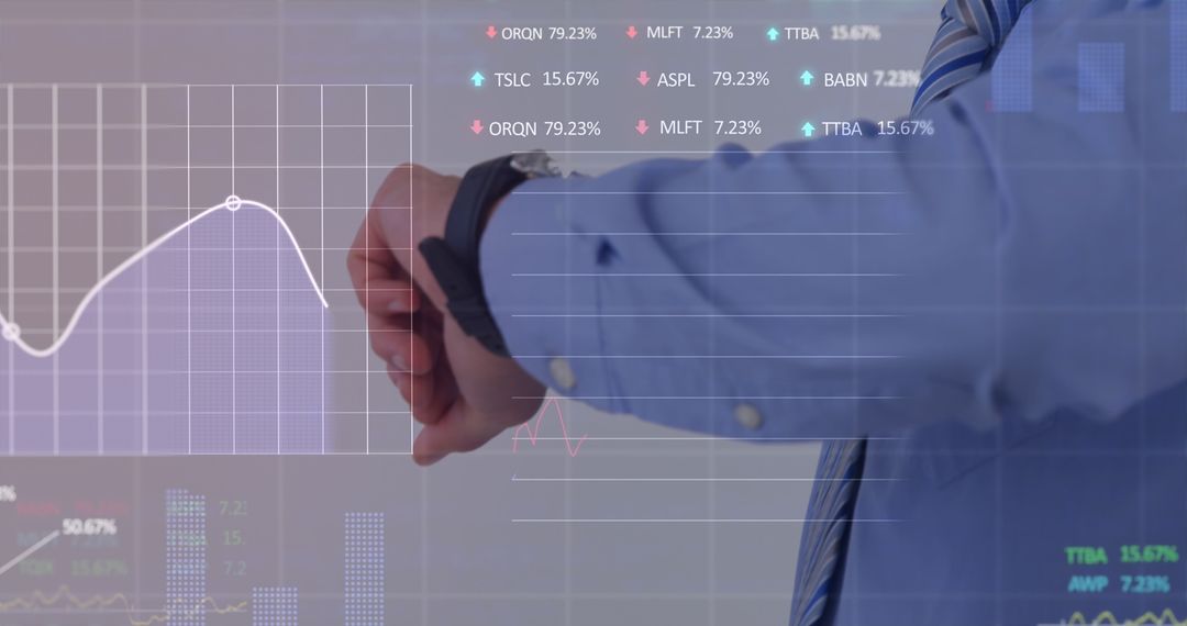Businessman Checking Time in Modern Office with Digital Interfaces