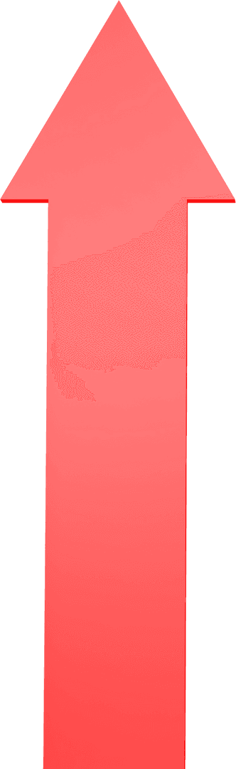 Red Upward Arrow with Transparent Background Vector Illustration